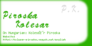 piroska kolesar business card